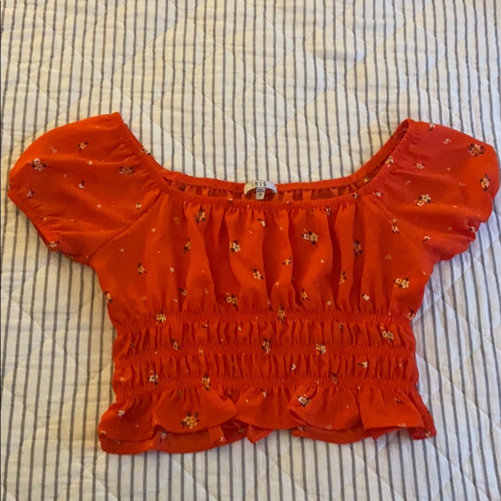 Floral red top